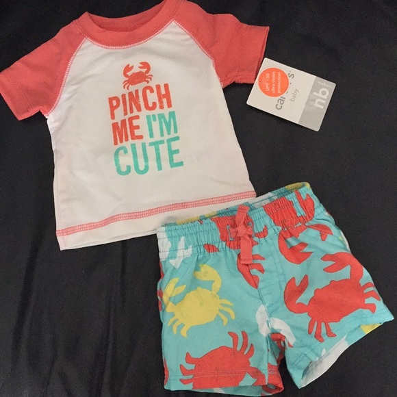 Carters Crab Swim Suit set - Newborn NWT - Picture 1 of 5